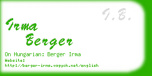 irma berger business card